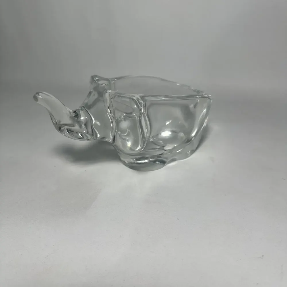 Vintage Sasaki Crystal Glass Elephant Trinket Candy Bowl Collectible Beautiful